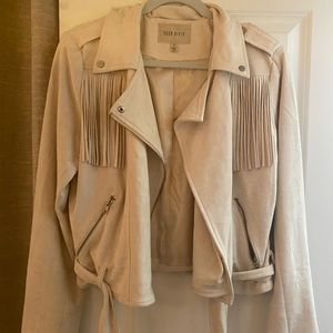 Moon River Faux Suede Bomber/Biker Jacket